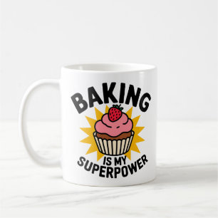 "Baking is My Superpower Cupcake Design Coffee Mug