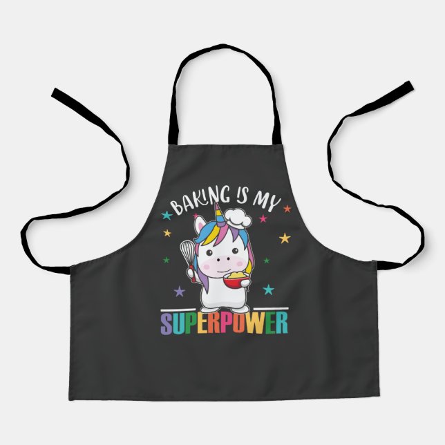 Baking Is My Superpower Sweet Unicorn Bakes Baby B Apron (Front)