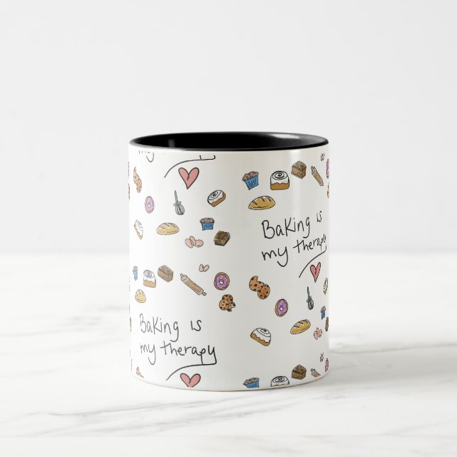 Baking Is My Therapy, Illustration Mug (Center)
