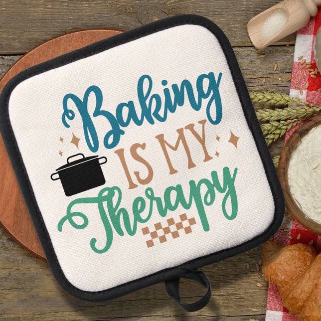Baking Is My Therapy  Pot Holder (Creator Uploaded)