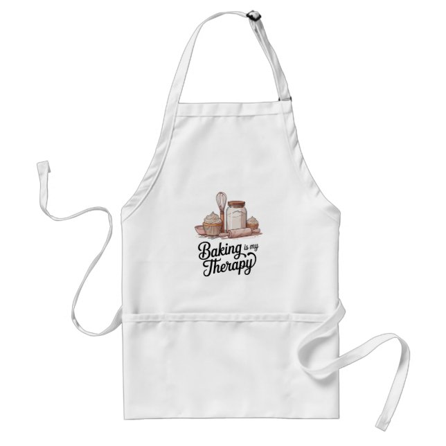 Baking Is My Therapy Quote Art Standard Apron (Front)