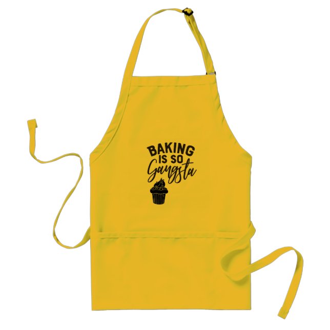 Baking Is So Gangsta Yellow Apron (Front)