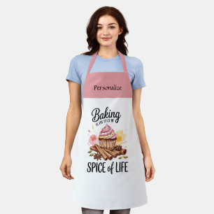 Baking is the Spice of Life Quote Personalize Gift Apron
