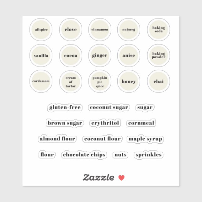 Baking Labels (Sheet)