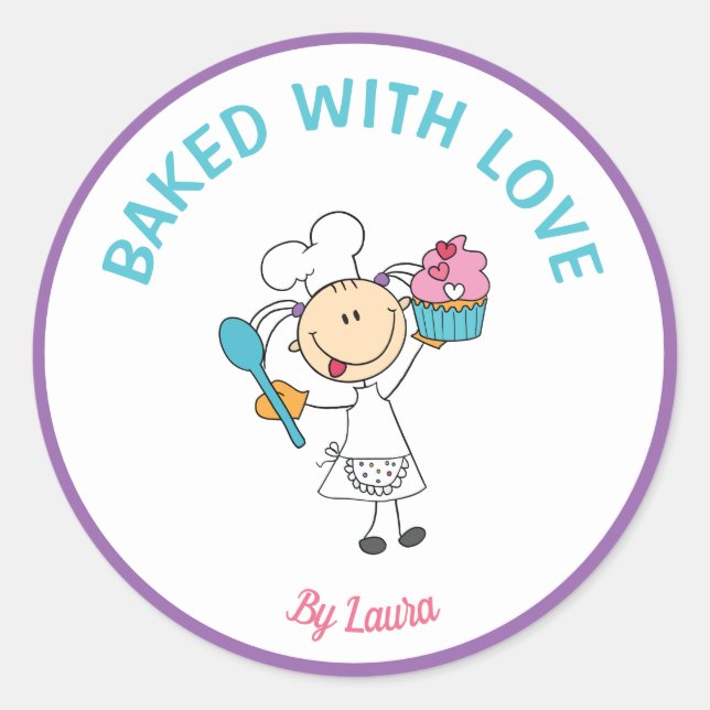 Baking Labels Personalised With a Name (Front)