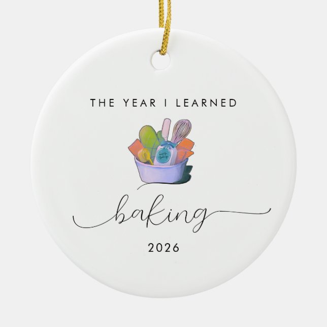 Baking Lover | Hobby Gift Year I Learned  Ceramic Tree Decoration (Front)