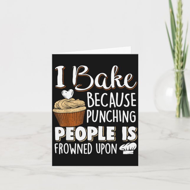 Baking Lover Punching People - Baker &amp; Cupcake Card (Front)
