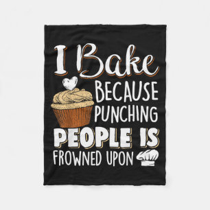 Baking Lover Punching People - Baker &amp; Cupcake Fleece Blanket