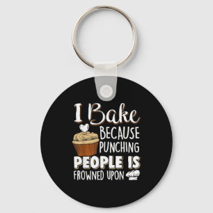 Baking Lover Punching People - Baker &amp; Cupcake Key Ring