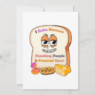 Baking Lovers Gift: I Bake Because Punching People Invitation