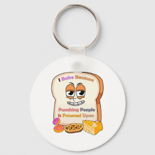 Baking Lovers Gift: I Bake Because Punching People Key Ring