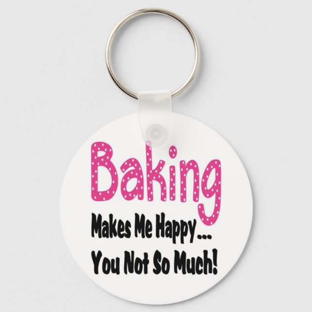 Baking Makes Me Happy Key Ring (Front)