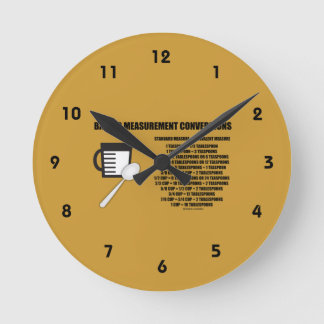 Baking Measurement Conversions (Measure) Round Clock
