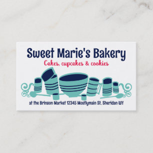 baking mixing bowl kitchen cannisters bakery bu... business card