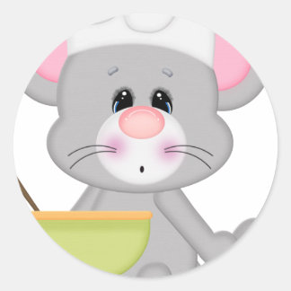 Baking Mouse Classic Round Sticker