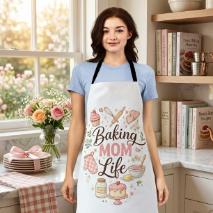 Baking Mum Life All-Over Print Apron - Cute Pastel