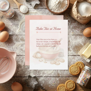 Baking Party Birthday Bowl & Whisk Recipe Card