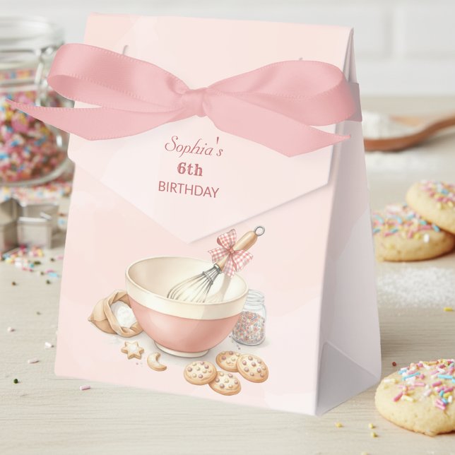 Baking Party Birthday Girls Pink Whisk & Bowl Favour Box (Creator Uploaded)