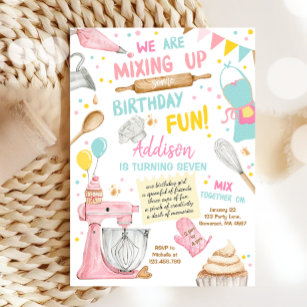 Baking Party Girl Kids Cooking Birthday Invitation