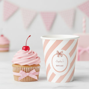 Baking Party Girls Birthday Fun Pink Paper Cups