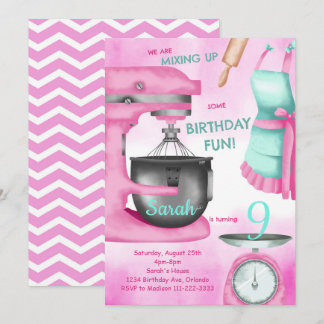 Baking Party Girls Kids Cooking Birthday Invite