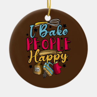 Baking Pastry Chef Baker I Bake People Happy Ceramic Tree Decoration