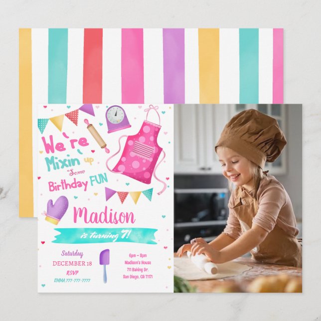 Baking Photo Invitation (Front/Back)