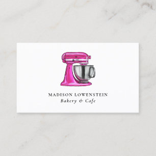 Baking Pink Whisk Caterer Pastry Chef Modern Business Card