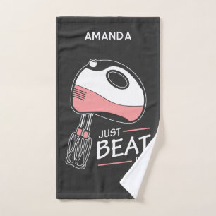 Baking Pun Just Beat It Funny Personalised Hand Towel