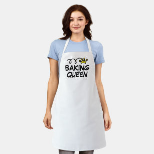 Baking Queen apron with cute princess crown design