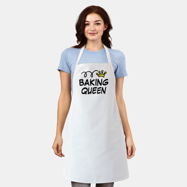 Baking Queen apron with cute princess crown design (Worn)