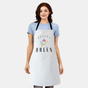 Baking Queen Bakers Whisk & Spoon Crown White Apron