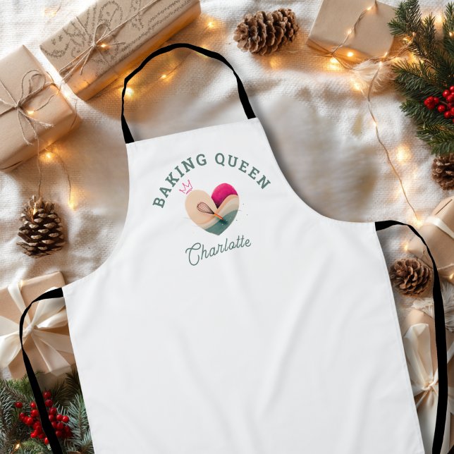 Baking Queen or King- Heart - Custom Apron (Baking Queen or King- Heart - Custom Apron)