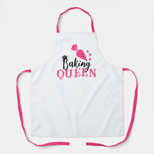Baking Queen Pastry Chef Cute Pink Piping Bag Apron