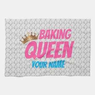 Baking Queen Pattern for Cake and Sweets Lovers Tea Towel