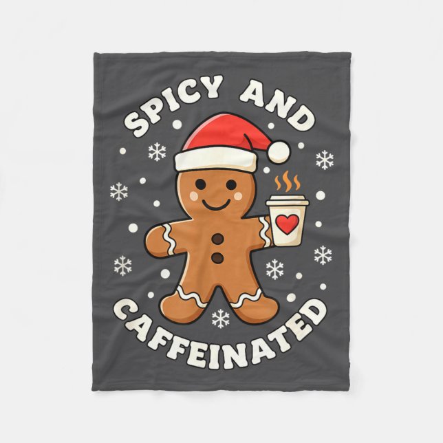 Baking Scy And Caffeinated Gingerbread Coffee Chri Fleece Blanket (Front)