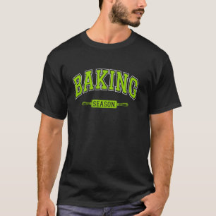 Baking Season Cute Rolling Pin Varsity Light Green T-Shirt