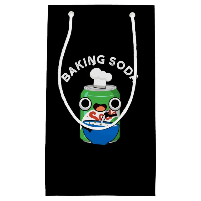 Baking Soda Funny Soda Pop Pun Dark BG Small Gift Bag (Front)