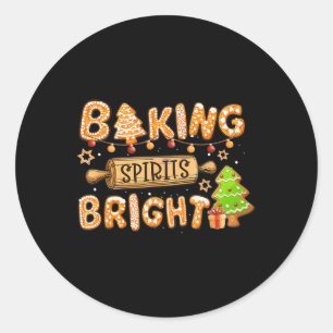 baking spirit bright doughnut christmas tree xmas classic round sticker