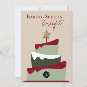 Baking spirits bright Bakery humour Christmas Holiday Card