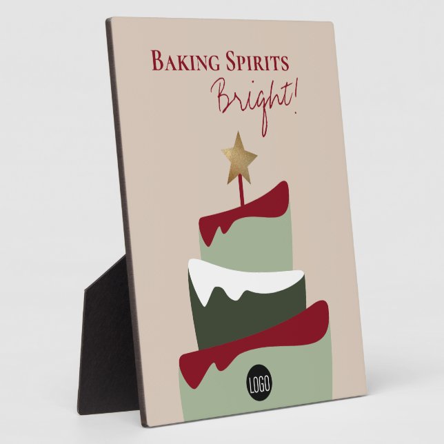 Baking spirits bright Bakery humour Christmas Plaque (Side)