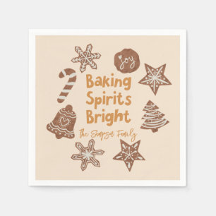 Baking Spirits Bright Christmas Cookie Yellow Napkin