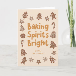 Baking Spirits Bright Christmas Cookies Yellow Holiday Card
