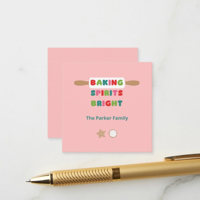 Baking Spirits Bright Christmas Enclosure Card (Front/Back In Situ)