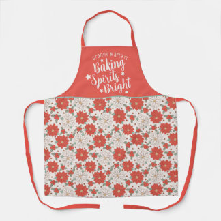 Baking Spirits Bright Christmas Floral Custom Apron
