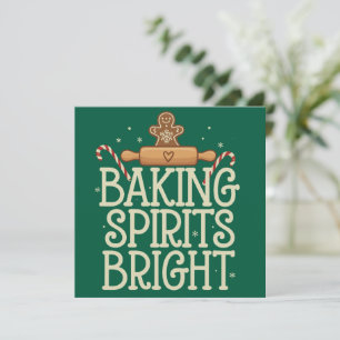 Baking Spirits Bright Christmas Funny Xmas Baker Holiday Card