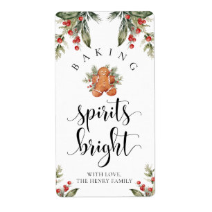 Baking Spirits Bright Christmas Gift Tag Stickers