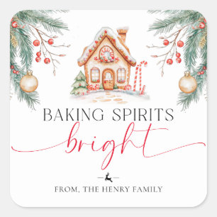 Baking Spirits Bright Christmas Gift Tag Stickers