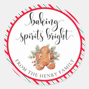 Baking Spirits Bright Christmas Gift Tag Stickers