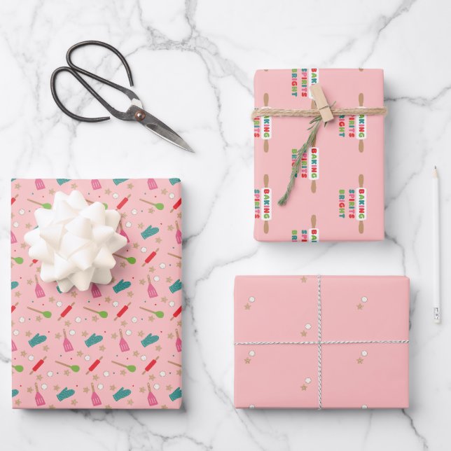 Baking Spirits Bright Christmas Gift Wrap (Front)